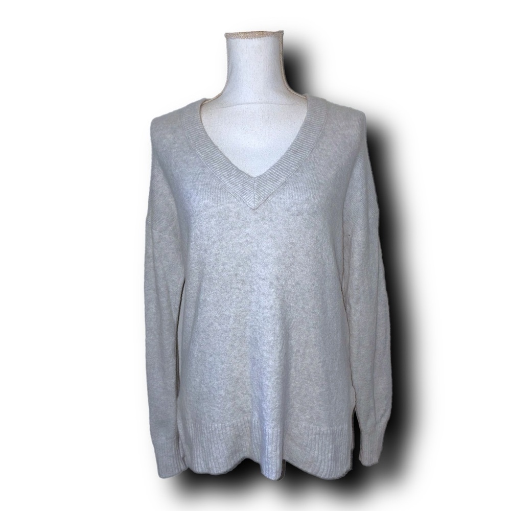 Madewell Donegal Jason Ex-Boyfriend Oversized V-neck Sweater Wool/Alpaca Blend - Picture 2 of 5